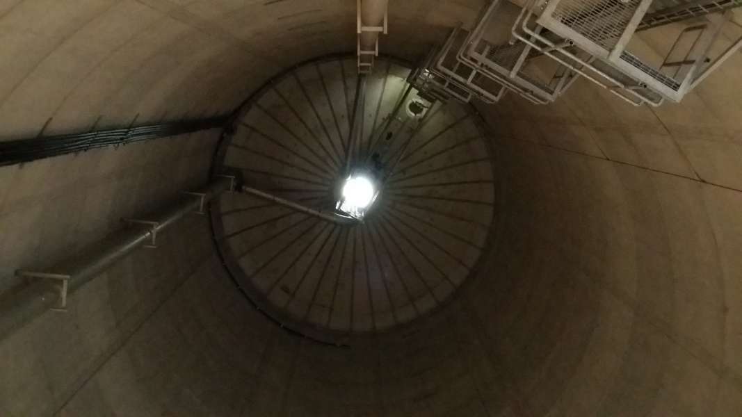 Inside the water tower